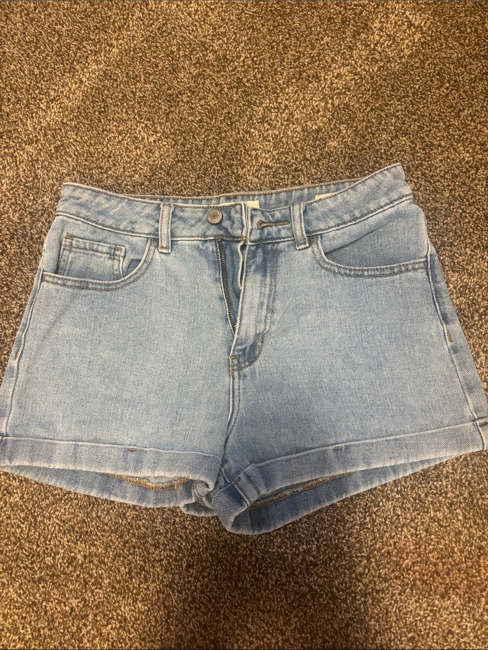 PacSun Light Wash Denim Cuffed Jean Shorts